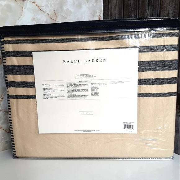 Ralph Lauren Waltham Stripe King Blanket MSRP $430 - Picture 9 of 15